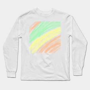 Yellow orange green watercolor abstract art Long Sleeve T-Shirt